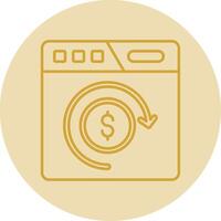 Return of investment Line Yellow Circle Icon vector