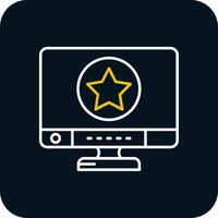 Star Line Yellow White Icon vector