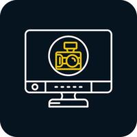 Camera Line Yellow White Icon vector