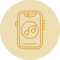 Music Line Yellow Circle Icon vector