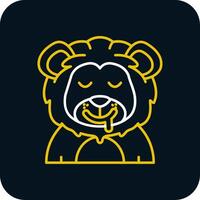 babear línea amarillo blanco icono vector