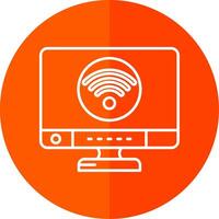 Wifi Line Red Circle Icon vector