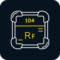 Rutherfordium Line Yellow White Icon vector