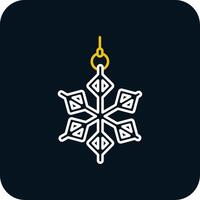 Snowflake Line Yellow White Icon vector