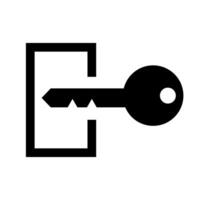 Unlocking silhouette icon of a key. Unlock. Vector. vector