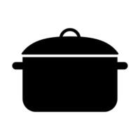 Simple hot pot silhouette icon. Vector. vector