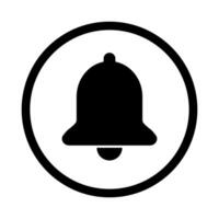 Round bell icon. Reminder and notification sign. Alarm. Vector. vector