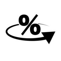 Simple yield icon. Profitability. Percentage and rotating arrow icon. Vector. vector