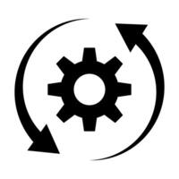 Update gear icon. Rotating gear and arrows. Data backup. Vector. vector