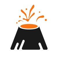 Eruptive volcano and spewing lava. Vector. vector