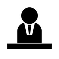 Politician or president silhouette icon. Vector. vector