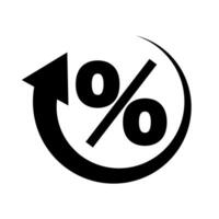 Yield icon. Percent sign and rotating arrow. Vector. vector