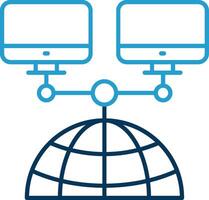 Network Line Blue Two Color Icon vector