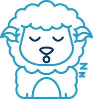 Sleep Line Blue Two Color Icon vector