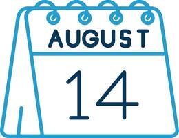 14th of August Line Blue Two Color Icon vector