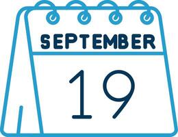 19th of September Line Blue Two Color Icon vector