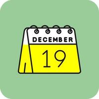 19th of December Filled Yellow Icon vector