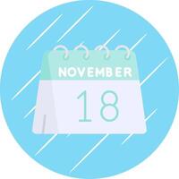 18th of November Flat Blue Circle Icon vector