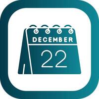 22nd of December Glyph Gradient Round Corner Icon vector