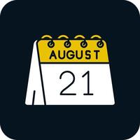 21st of August Glyph Two Color Icon vector