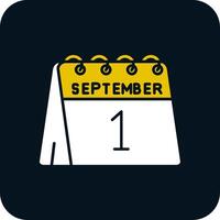 1st of September Glyph Two Color Icon vector