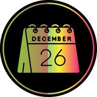 26 de diciembre glifo debido color icono vector