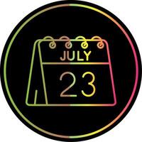 23rd of July Line Gradient Due Color Icon vector