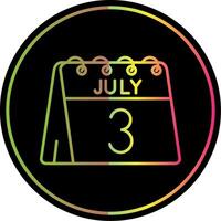 3rd of July Line Gradient Due Color Icon vector