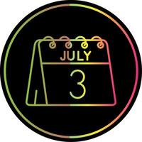 3rd of July Line Gradient Due Color Icon vector