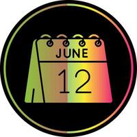 12th of June Glyph Due Color Icon vector