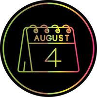 4th of August Line Gradient Due Color Icon vector