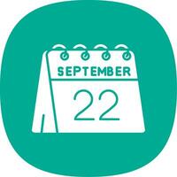 22nd of September Glyph Curve Icon vector