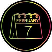7th of February Line Gradient Due Color Icon vector