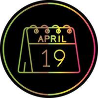 19th of April Line Gradient Due Color Icon vector