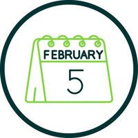 5th of February Line Circle Icon vector