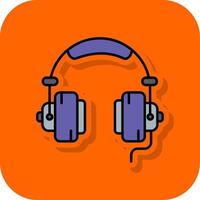 Headphone Filled Orange background Icon vector