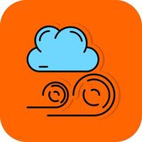 Windy Filled Orange background Icon vector