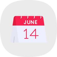 14th of June Flat Curve Icon vector