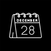 28th of December Line Inverted Icon vector