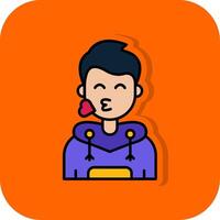 Beso lleno naranja antecedentes icono vector