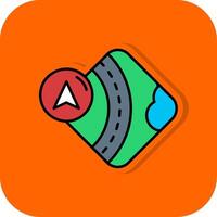 Arrow Filled Orange background Icon vector