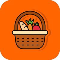 Basket Filled Orange background Icon vector