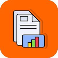 Chart Filled Orange background Icon vector