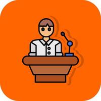 Lecturer Filled Orange background Icon vector