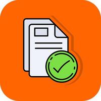 Check Filled Orange background Icon vector