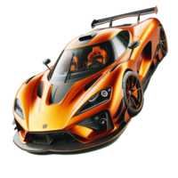 AI generated Modern sports racing car isolated on a transparent png