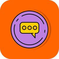 Comment Filled Orange background Icon vector