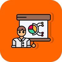 Presentation Filled Orange background Icon vector