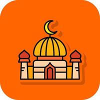 Dome Filled Orange background Icon vector