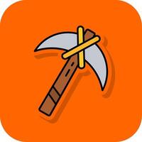 Pickaxe Filled Orange background Icon vector